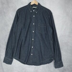 Gustin Dark Blue Casual Button Down Shirt